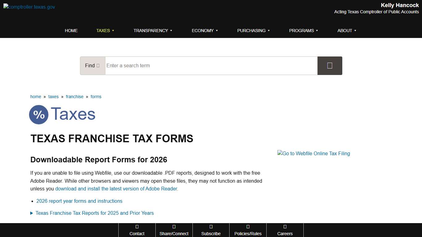 Texas Franchise Tax Forms